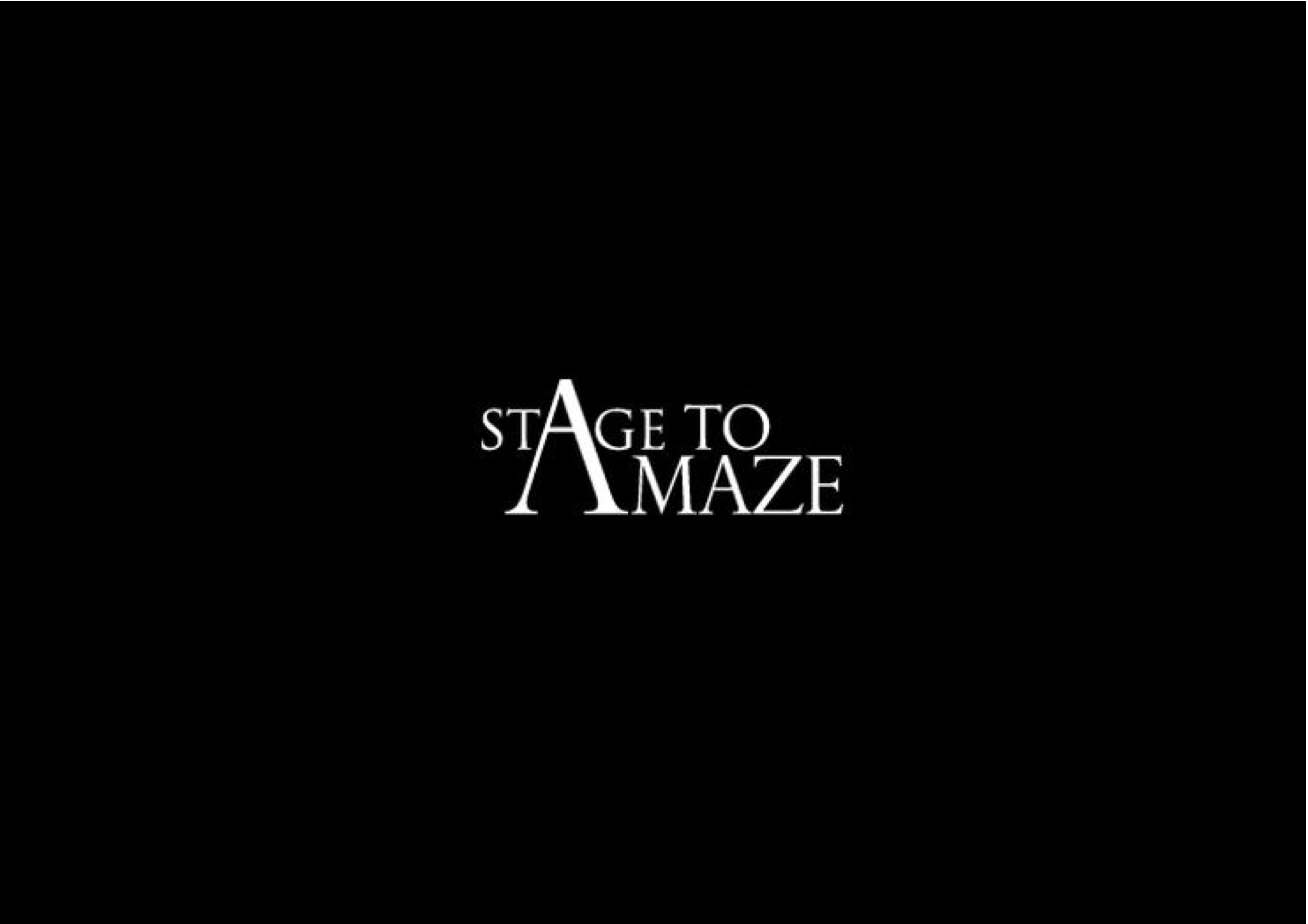 A black and white image of the logo for stage to amaze.